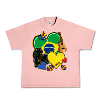 Salmon brazil hearts Urban Heavy Tee - NancyCooperArtShop
