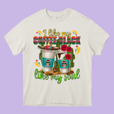 I Like My Coffee Black Like My Soul Heavy Core Tee Designed By Texasbilliewilder
