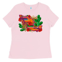 Bubblegum Pink mexico map Ladies Tee - Zillion Design Studio
