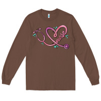 Chestnut nurse heart Long Sleeve Tee - MaliasSmallBusiness