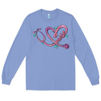 Colony Blue nurse heart Long Sleeve Tee - MaliasSmallBusiness