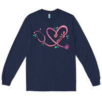 Navy nurse heart Long Sleeve Tee - MaliasSmallBusiness