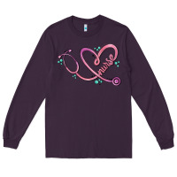 Plum nurse heart Long Sleeve Tee - MaliasSmallBusiness