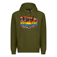 Army Green Proud Mom leopard Premium Hoodie - NancyCooperArtShop