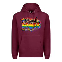 Burgundy Proud Mom leopard Premium Hoodie - NancyCooperArtShop