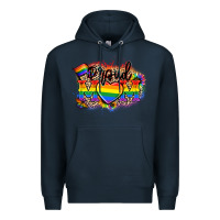 Navy Proud Mom leopard Premium Hoodie - NancyCooperArtShop