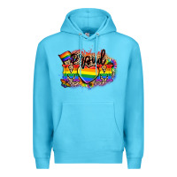 Ocean Blue Proud Mom leopard Premium Hoodie - NancyCooperArtShop