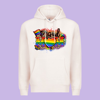 Proud Mom Leopard Premium Hoodie Designed By Nancycooperartshop