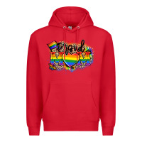 Red Proud Mom leopard Premium Hoodie - NancyCooperArtShop