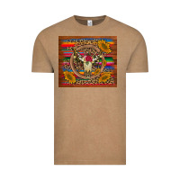 Vintage Coffee serape sunflowers bull skull background Vintage Tee - Artiststas