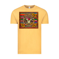 Vintage Mustard serape sunflowers bull skull background Vintage Tee - Artiststas