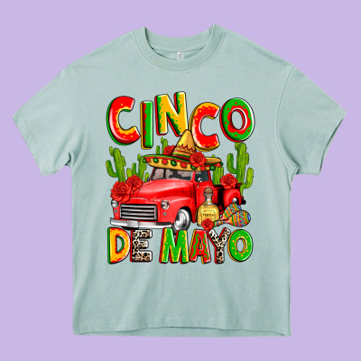 Cinco De Mayo Truck Heavy Core Tee Designed By Zillion Design Studio