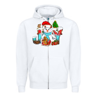 White joy christmas with snowman bbs Zipper Hoodie - BundleAndBundleShop