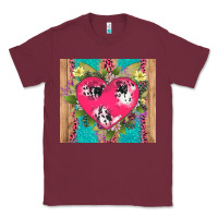 Burgundy v.d cow and heart Classic Tee - AdoDesignShop