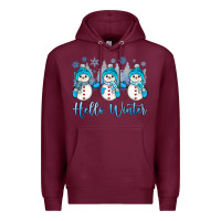 Burgundy snowman hello winter Premium Hoodie - JahusDesignShop