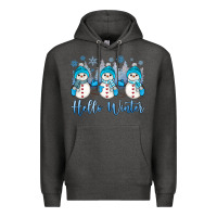 Charcoal Heather snowman hello winter Premium Hoodie - JahusDesignShop