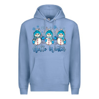Colony Blue snowman hello winter Premium Hoodie - JahusDesignShop