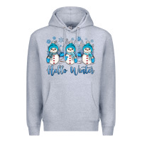 Heather Grey snowman hello winter Premium Hoodie - JahusDesignShop
