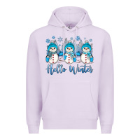 Lilac snowman hello winter Premium Hoodie - JahusDesignShop