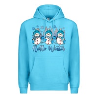 Ocean Blue snowman hello winter Premium Hoodie - JahusDesignShop