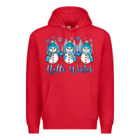 Red snowman hello winter Premium Hoodie - JahusDesignShop