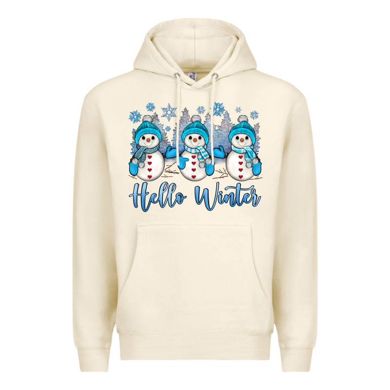 Snowman Hello Winter Premium Hoodie by JahusDesignShop | Teevron