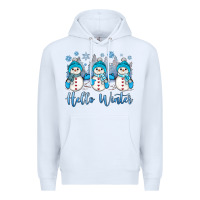 White snowman hello winter Premium Hoodie - JahusDesignShop