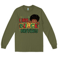 Army Green i am black history black boy Long Sleeve Tee - MaliasSmallBusiness