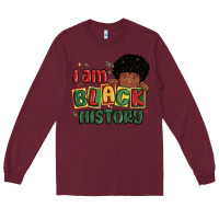 Burgundy i am black history black boy Long Sleeve Tee - MaliasSmallBusiness