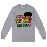 Heather Grey i am black history black boy Long Sleeve Tee - MaliasSmallBusiness