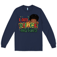 Navy i am black history black boy Long Sleeve Tee - MaliasSmallBusiness