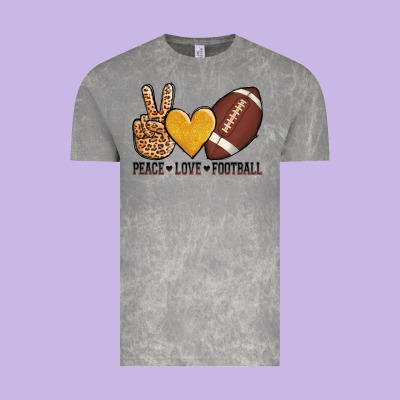 Peace Love Football Vintage Tee Designed By Adodesignshop