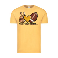 Vintage Mustard peace love football Vintage Tee - AdoDesignShop
