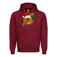 Burgundy joy christmas with sunflower bbs Zipper Hoodie - BundleAndBundleShop
