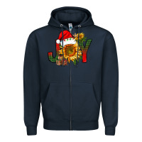 Navy joy christmas with sunflower bbs Zipper Hoodie - BundleAndBundleShop