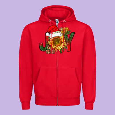 Joy Christmas With Sunflower Bbs Zipper Hoodie Designed By Bundleandbundleshop
