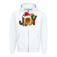 White joy christmas with sunflower bbs Zipper Hoodie - BundleAndBundleShop