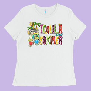 Tequila And Summer Ladies Tee Designed By Texasbilliewilder