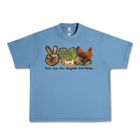 Pebble Blue Peace Love New Hampshire Red Chicken Urban Heavy Tee - LillyAllenDesigns