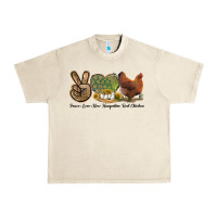 Sandshell Peace Love New Hampshire Red Chicken Urban Heavy Tee - LillyAllenDesigns