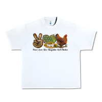 White Peace Love New Hampshire Red Chicken Urban Heavy Tee - LillyAllenDesigns