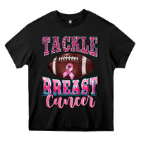 Black tackle breast cancer Heavy Core Tee - BarkalooDesign