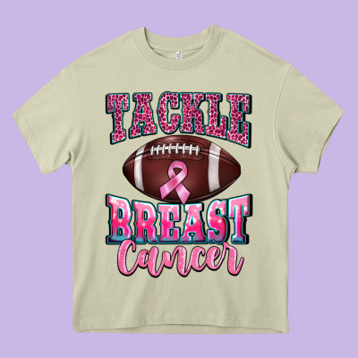 Tackle Breast Cancer Heavy Core Tee Designed By Barkaloodesign