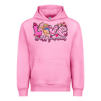Fuchsia Pink love is all you need Urban Hoodie - OliviaCreatesArt