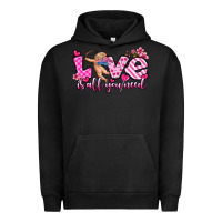 Pigment Black love is all you need Urban Hoodie - OliviaCreatesArt