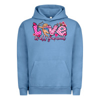 Pigment Pebble Blue love is all you need Urban Hoodie - OliviaCreatesArt