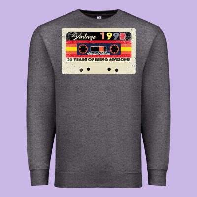30th Birthday 30 Years 1990 Retro Tape Cassette Premium Sweatshirt Designed By Bettercallsaul