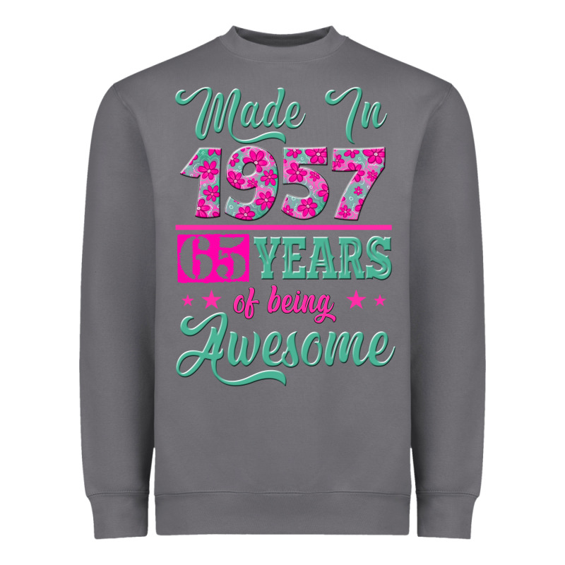 Made In 1957, 65 Years Of Being Awesome Kopya Heavyweight Sweatshirt by Jasminsmagicworld | Teevron