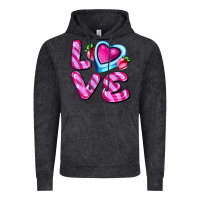 Vintage Black love with strawberry candy Vintage Hoodie - AdoDesignShop