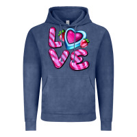 Vintage Denim love with strawberry candy Vintage Hoodie - AdoDesignShop